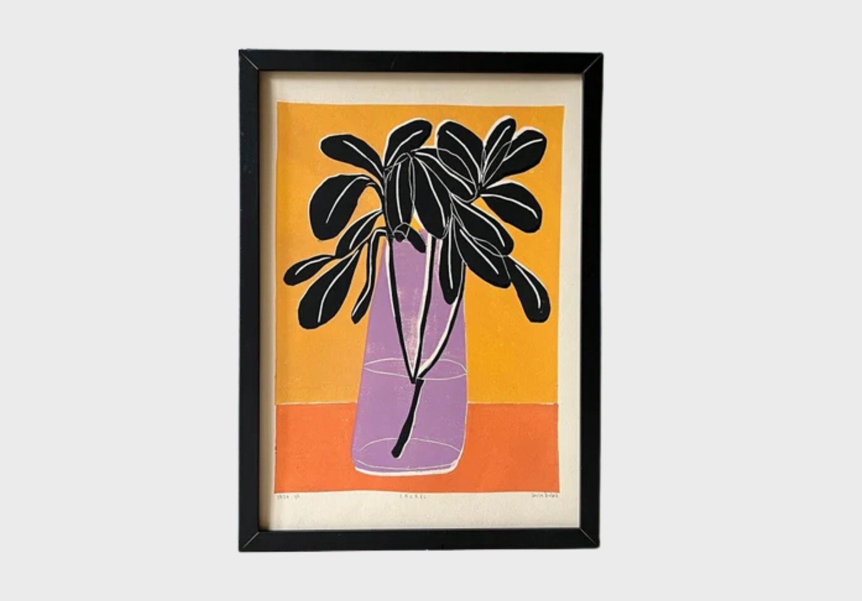 <i>Laurel linocut print</i> by Luiza Holub